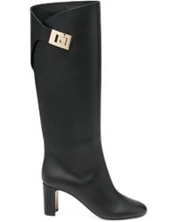 Ferragamo - Elli Gancini-Buckle Leather Boots - Lyst