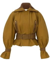 Zimmermann - Valiant Drill Belted Balloon-Sleeve Jacket - Lyst