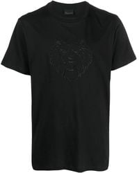 Billionaire - Embroidered-Motif Cotton T-Shirt - Lyst