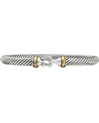 David Yurman - 18Kt Geelgouden En Sterling Zilveren Buckle Classic Cable Armband (5Mm) - Lyst