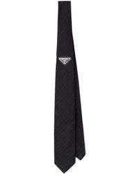 Prada - Triangle-logo Silk Tie - Lyst