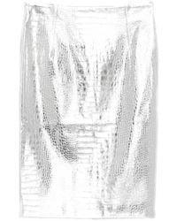 Des Phemmes - Croc-Effect Metallic Skirt - Lyst