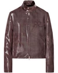 Courreges - Shaded-Logo Patent Biker Jacket - Lyst