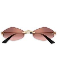 Cartier - Panthère Geometric-Frame Sunglasses - Lyst