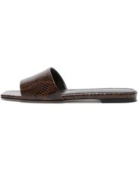 Aeyde - Anna Sandalen Met Slangenleer-Effect En Vierkante Neus - Lyst