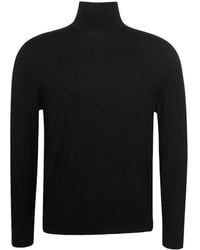 Calvin Klein - Logo-Embroidered Roll-Neck Top - Lyst