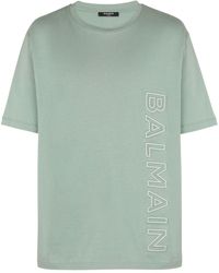 Balmain - T-shirt Met Logo-reliëf - Lyst