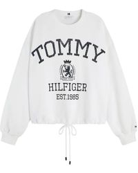 Tommy Hilfiger - Crest Logo-Print Drawstring-Hem Sweater - Lyst