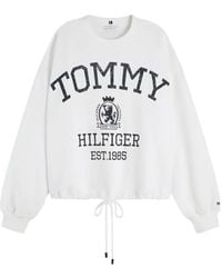 Tommy Hilfiger - Crest Logo-Print Drawstring-Hem Sweater - Lyst