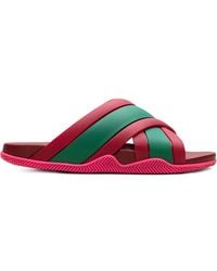 Gucci - Web Crossover Rubber Sandal - Lyst