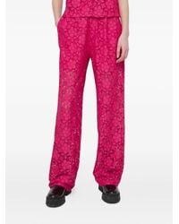Desigual - Broek Met Bloemenkant - Lyst