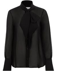 Nina Ricci - Lavalliére Pussy-Bow Silk Shirt - Lyst