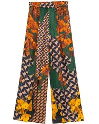 Biyan - Printed Silk Trousers - Lyst