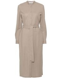 Harris Wharf London - Belted Button-Front Dress - Lyst