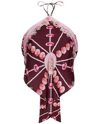 Cara Cara - Seashell-Print Halterneck Top - Lyst