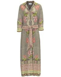 Pierre Louis Mascia - Aloe Belted Floral-Motif Midi Shirt Dress - Lyst