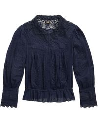 RRL - Bluse mit Spitzeneinsätzen - Lyst