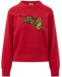 KENZO - Pull Jumping Tiger En Coton Et Laine - Lyst