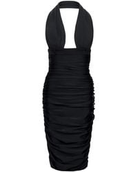 MEDEA - Ruched Halterneck Midi Dress - Lyst