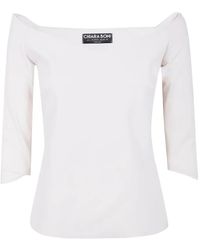 La Petite Robe Di Chiara Boni - Off-Shoulder Top Met Cropped Mouwen - Lyst