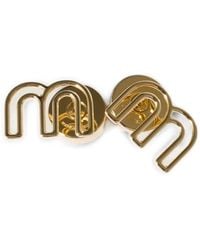 Miu Miu - Logo-Plaque Earrings - Lyst