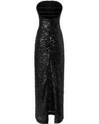 Pinko - Sequinned Strapless Maxi Dress - Lyst