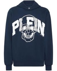 Philipp Plein - Skull Logo-Print Cotton Hoodie - Lyst
