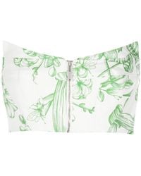 LEO LIN - Floral-print Cotton Top - Lyst