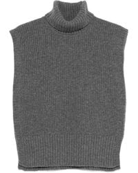 DAVANTINO - Turtleneck Sleeveless Wool Sweater - Lyst