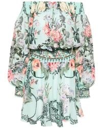 CAMILLA - Off-Shoulder Floral Mini Dress - Lyst