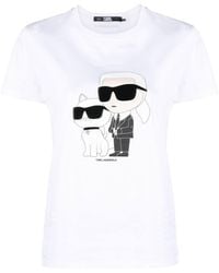Karl Lagerfeld - Ikonik Karl & Choupette T-shirt - Lyst