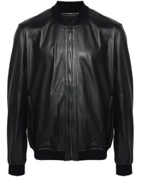 Corneliani - Leather Bomber Jacket - Lyst