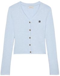 Calvin Klein - Ribbed-Knit Logo-Patch Cardigan - Lyst