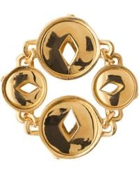 Burberry - Hollow Medallion Gold-plated Ring - Lyst