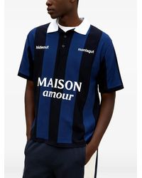 Maison hideout - Polo A Rayas Con Eslogan Estampado - Lyst