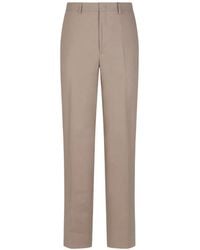 Tagliatore - Linen Straight-Leg Trousers - Lyst