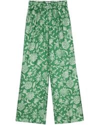 Alberto Biani - Floral-print Straight Trousers - Lyst