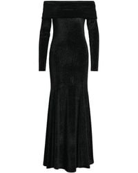 Essentiel Antwerp - Kellissimo Glitter-Finish Off-Shoulder Flared Maxi Dress - Lyst
