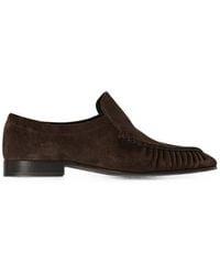 The Row - Geraffte Loafer Aus Wildleder - Lyst