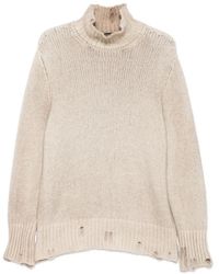 Avant Toi - Distressed Roll-Neck Sweater - Lyst