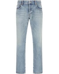 Saint Laurent - Light-Wash Denim Trousers - Lyst