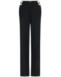 Jean Paul Gaultier - Wool Straight-Leg Tailored Trousers With Cuffs - Lyst