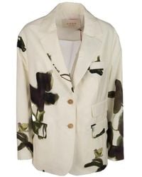 Co.Go - Floral-Print Cotton Blazer - Lyst