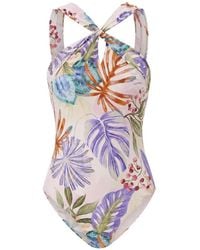 Gottex - Floral-Print Halterneck Swimsuit - Lyst