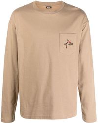 Kiton - T-shirt en coton à logo brodé - Lyst