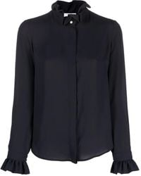 Claudie Pierlot - Ruffled-Collar Long-Sleeve Blouse - Lyst