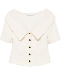 Alessandra Rich - Veste Boutonnée À Épaules Dénudées - Lyst