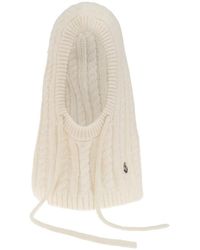 Moncler - Cable Knit And Ribbed Knit Hat With Logo Patch - Lyst
