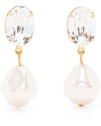 Jennifer Behr - Ohrringe mit Perle und Kristallen - Lyst