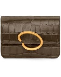 Oscar de la Renta - O Pochette Croc-Effect Leather Clutch Mini Bag - Lyst